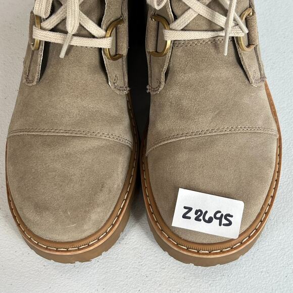 Sorel Joan Boots Women's Size 10 Tan Leather Suede Combat Waterproof Now Lace - Picture 13 of 14